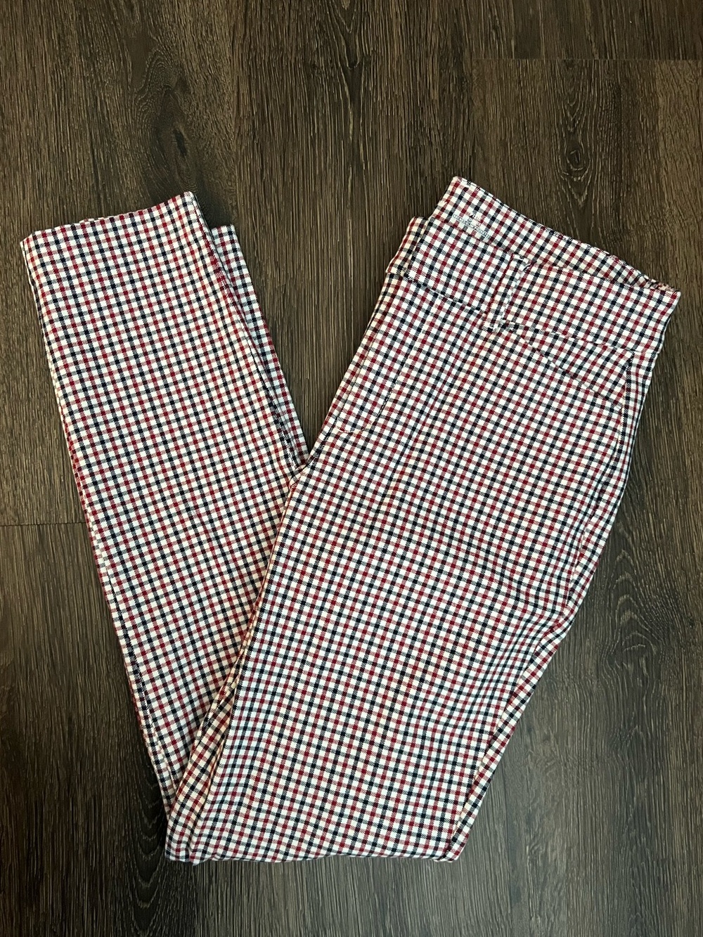 Old Navy Red/White Gingham High Rise Pixie Pants with Secret-Slim Pockets Size 4